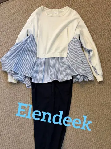 [ Elendeek ] 셔츠 믹스 니트