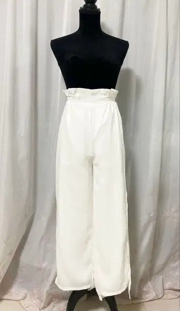 [ UN3D. ] 와이드 불규칙 팬츠 화이트