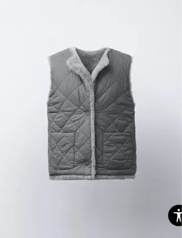 ZARA 인조 모피 소재 리버서블 베스트