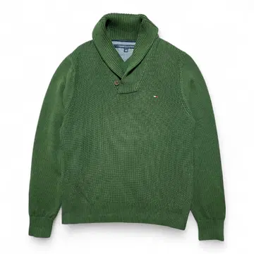 구제 의류 타미힐피거 코튼 숄카라 스웨터 그린 남성용 L
