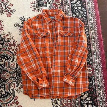 Arborwear 오렌지 계열 체크 긴팔 셔츠 3XL