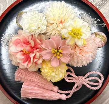 성인식 일본 의류 후리소데 시치고산 머리 장식