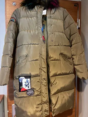 QINGSU 컬러풀 퍼 다운 자켓 M