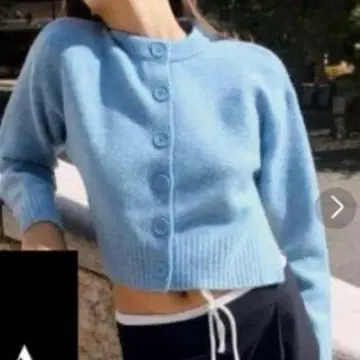 ZARA 자라 버튼 니트 가디건 스웨터 블루