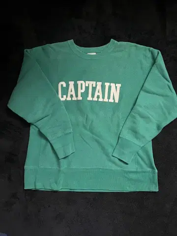 Champion 리버스 위브 CAPTAIN 프린트 그린 컬러 맨투맨 S