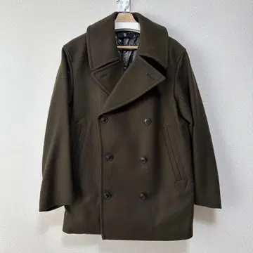 다크 그린 더블 브레스트 피 코트 M