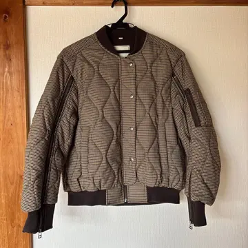 GU rokh 체크 무늬 퀼팅 자켓 sizeS/베이지 브라운