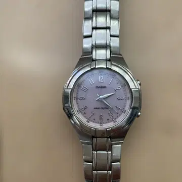 새상품급! CASIO WAVE CEPTOR 솔라 핑크 다이얼 실버
