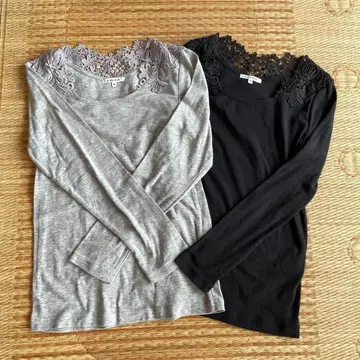 글로벌 워크 옷깃 레이스 티셔츠 2장