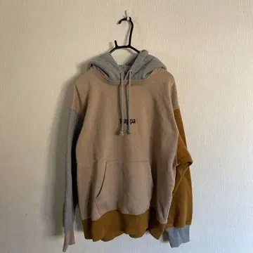 카파 후드 부착 후드티 베이지/그레이