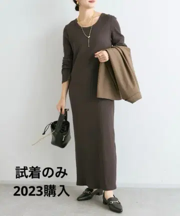 2WAY 롱 리브 원피스 브라운 사이즈 36