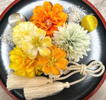 성인식 일본 의류 후리소데 시치고산 머리 장식