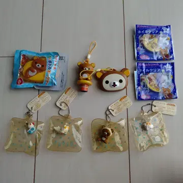 [레어] 리락쿠마 벌룬 피규어 병따개 네일 클리어 세트