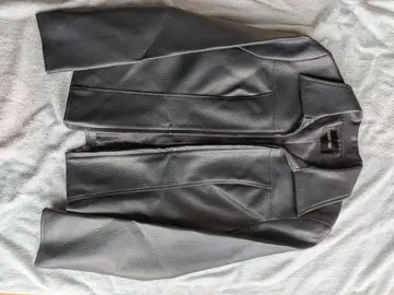 그레이 가죽 싱글 라이더 자켓