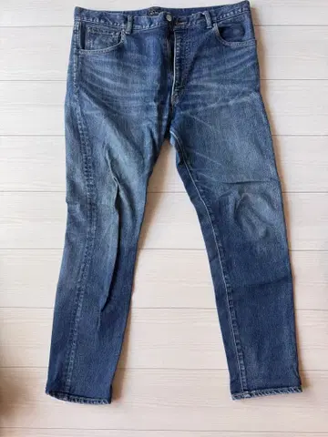 Lideal PEOPLE 슬림 스트레이트 데님 다크 블루