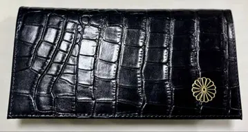 황궁 한정판 천연 가죽 장지갑 악어 엠보싱 블랙