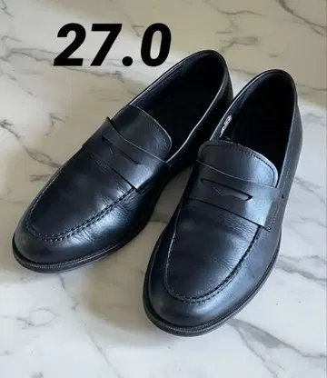 [ 새상품급 ] 지유 가죽 플랫 로퍼+E 27.0 블랙