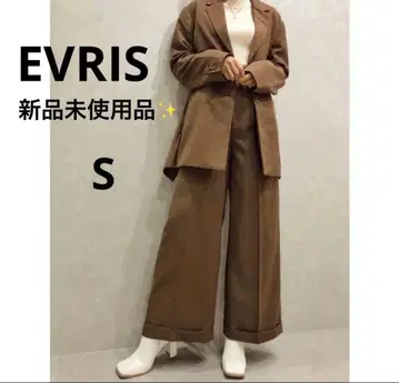 [ 미사용 새상품 ] 에브리스 턱 와이드 팬츠 S 사이즈 브라운