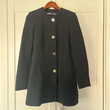 ZARA 블랙 노카라 자켓 EU34