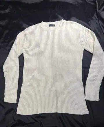 유니클로 아이보리 리브 긴팔 스웨터 L 사이즈