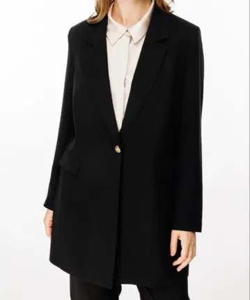 ZARA 버튼 롱 라인 블레이저 블랙
