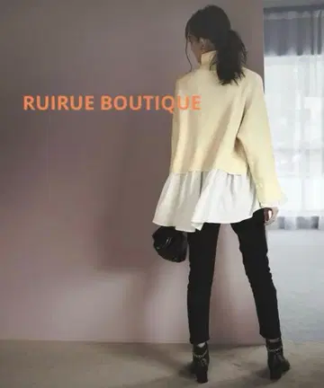 루일 에 부티크 울 혼방 레이어드 MIX 니트탑