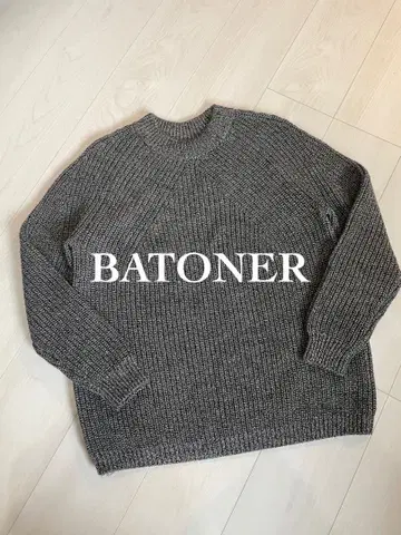 BATONER 바토너 니트 스웨터 2 골지 다크 그레이