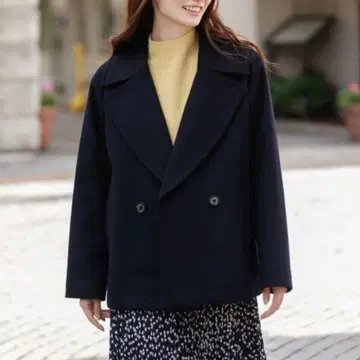 매킨토시 철학 울 본딩 P 코트 36 네이비