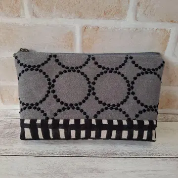 핸드메이드 미나 페르호넨 파우치 dop 탬버린 그레이 소라 체크 m