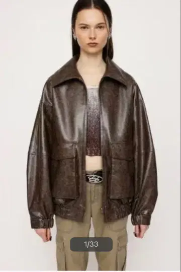 SLY 레더 자켓 FAUX LEATHER ZIP UP 블루종