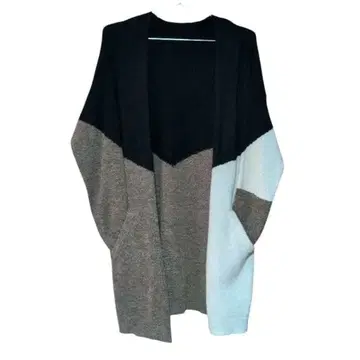 미사용 새상품 HUNCH 여성용 울 혼방 긴팔 가디건 믹스 M