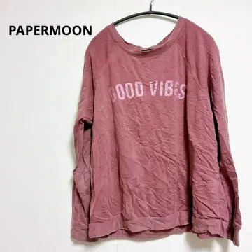 PAPERMOON GOOD VIBES 긴팔 T셔츠 롱티 와인 레드