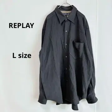 REPLAY 리플레이 두꺼운 원단 셔츠 L 블랙 긴팔 라이트 아우터