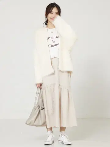 abahouse mavie 나일론 페더 니트 가디건