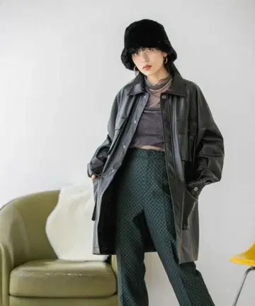 비건 가죽 4 포켓 자켓 JEANASIS