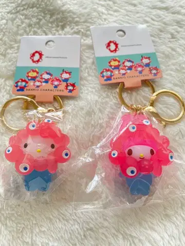 키티 마이멜로디 세트 만박 미야쿠미야쿠 산리오 클리어 컬러 키링