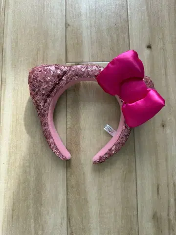 키티 핑크 스팽글 머리띠