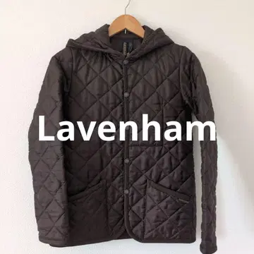 라벤햄 브라운 퀼팅 자켓 후드 포함