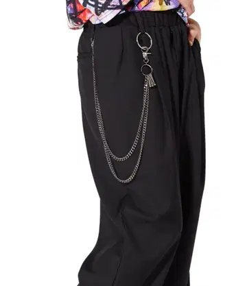 블랙 2연 지갑 체인