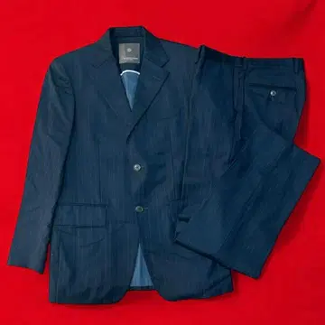 MEN'S BIGI (남성용 비기) 블랙 스트라이프 수트 S 사이즈