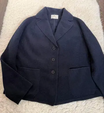 일본제 루엔 로즈 (캐시미어 100%) 고급 니트 자켓 네이비
