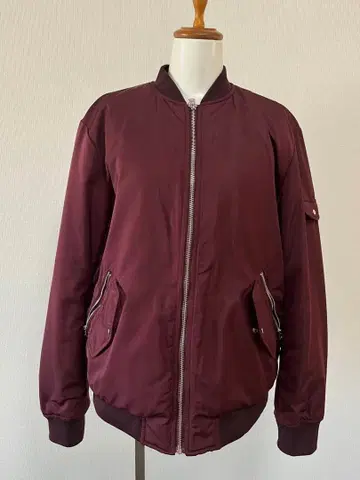 ZARA 자라 M 버건디 MA-1 자켓