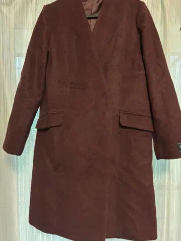 노카라 코트 여성용 와인 레드