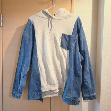 RODEOCROWNS 로데오 크라운 데님 사이드 도킹 후드 맨투맨