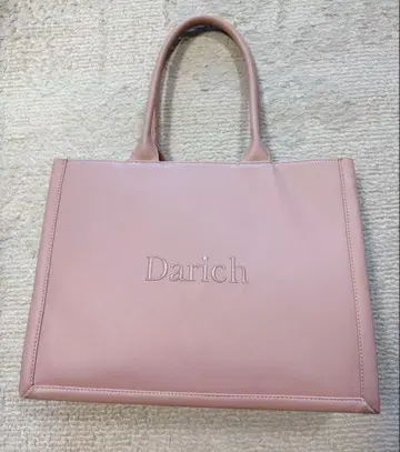 Darich 로고 가죽 토트백 핑크
