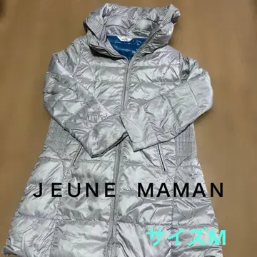 JEUNE MAMAN 후드 부착 알리보리 실버 다운 자켓