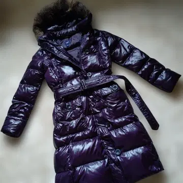 [ Gap ] 광택 퍼플 롱 다운 자켓 XXS