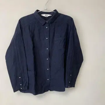 코튼하우스아야 네이비 린넨 버튼업 셔츠