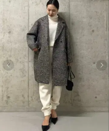 미라 오웬 코쿤 실루엣 체스터 코트 브라운