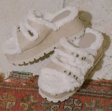 Darich 다리치 페이크 무스탕 벨트 슬립온 L 사이즈